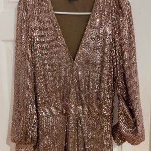Coming Together Sequin Maxi Dress - Bronze